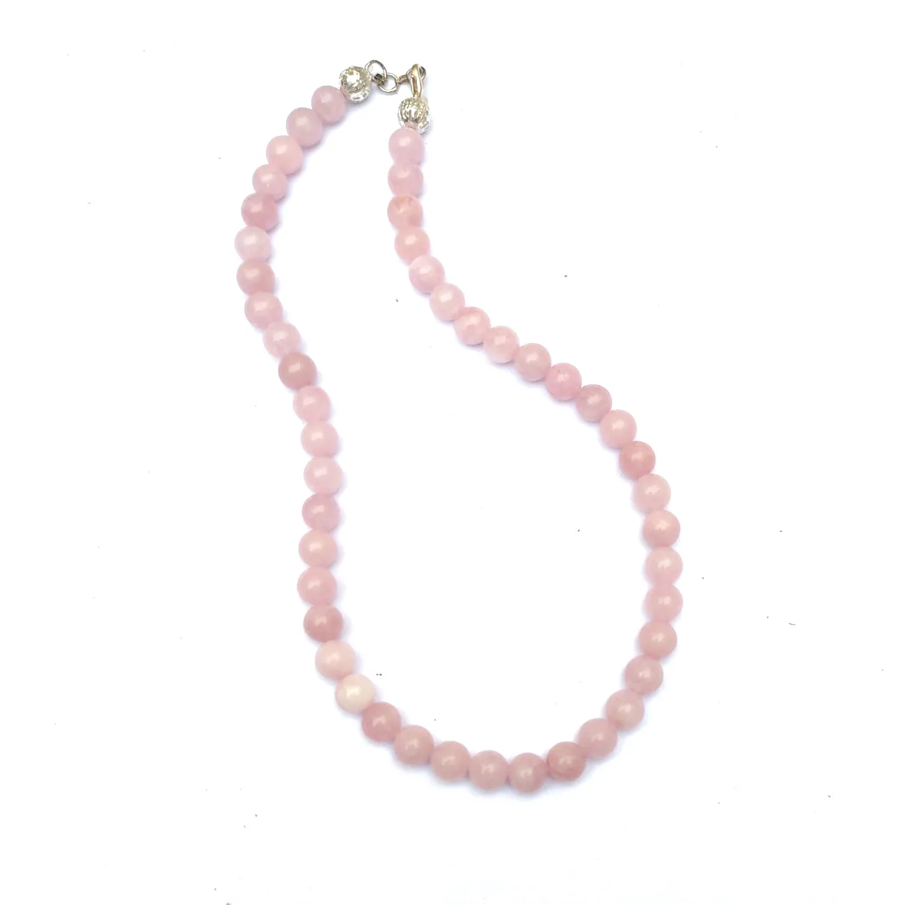 Kunzite Crystal Round Beads Necklace 15 Inches 8mm Beads Semi precious Mala