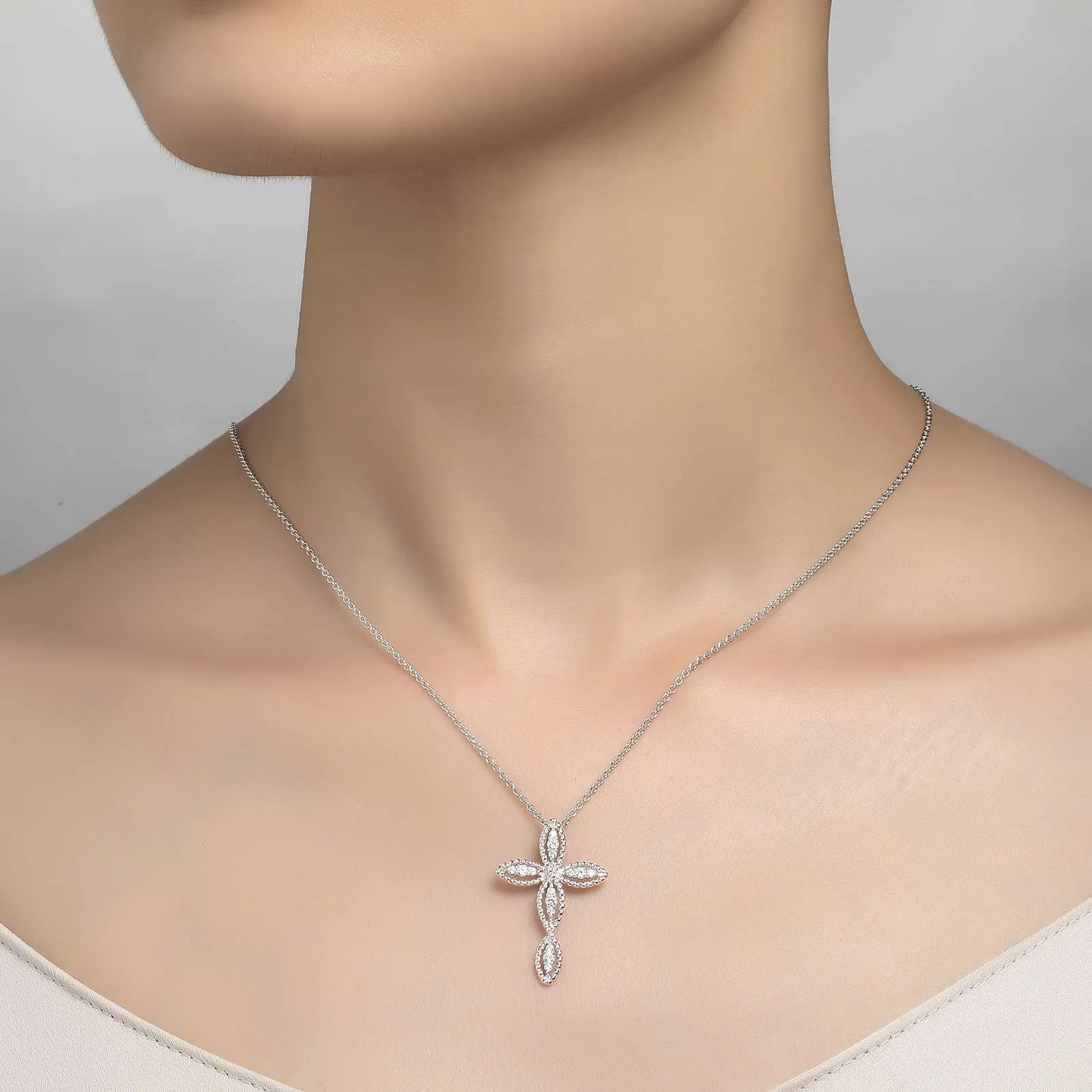 Lafonn Simulated Vintage Style Diamond Cross Pendant