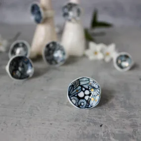 Large Porcelain Rings  : Indigo Seafoam