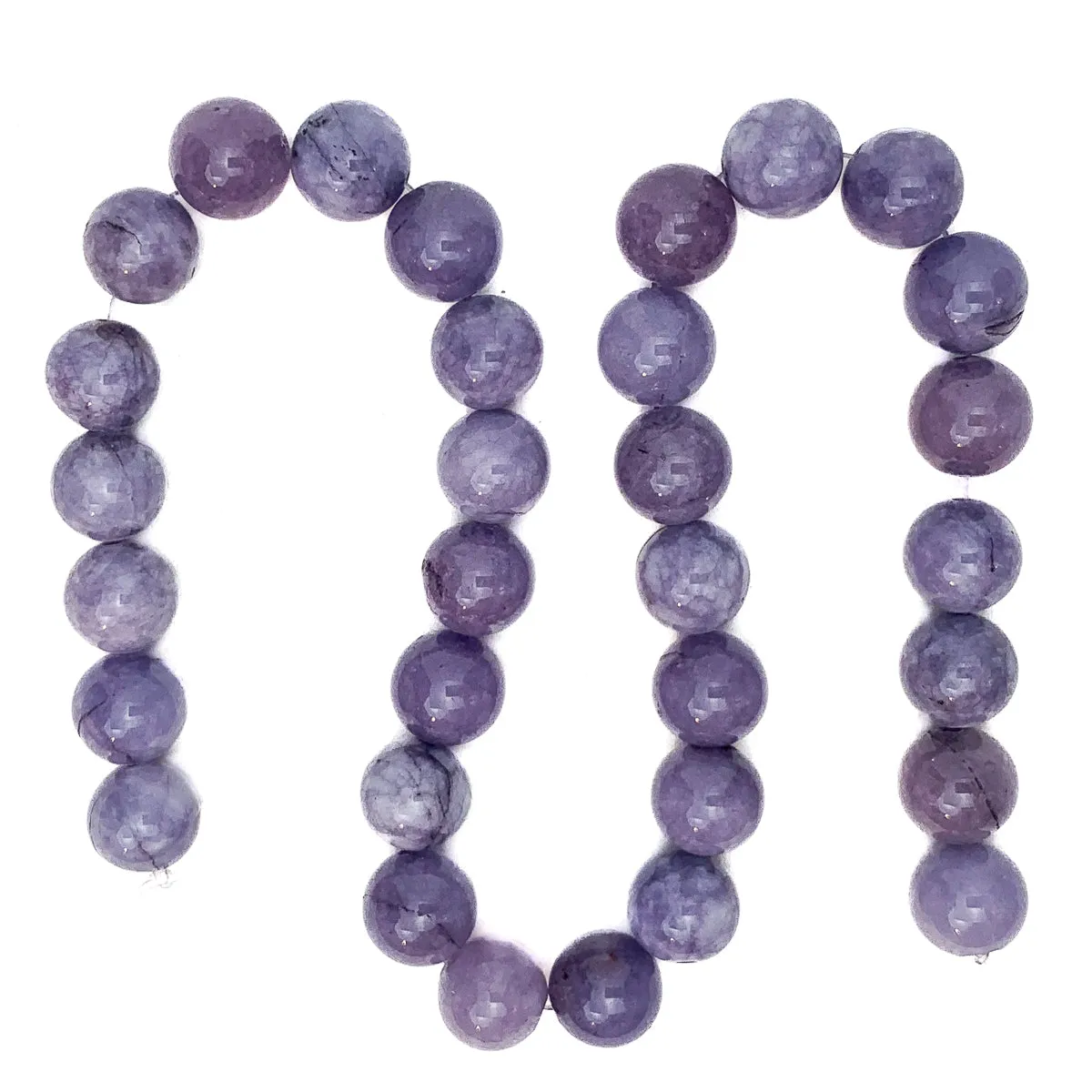 Lavender Quartz 12mm Smooth Rounds Bead Strand