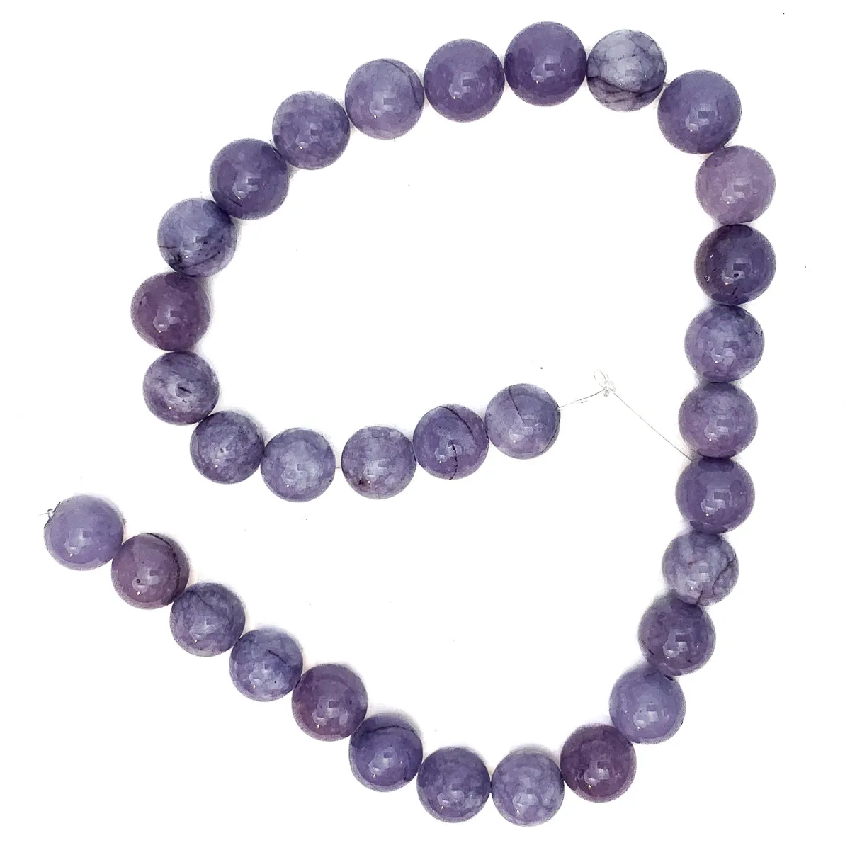 Lavender Quartz 12mm Smooth Rounds Bead Strand