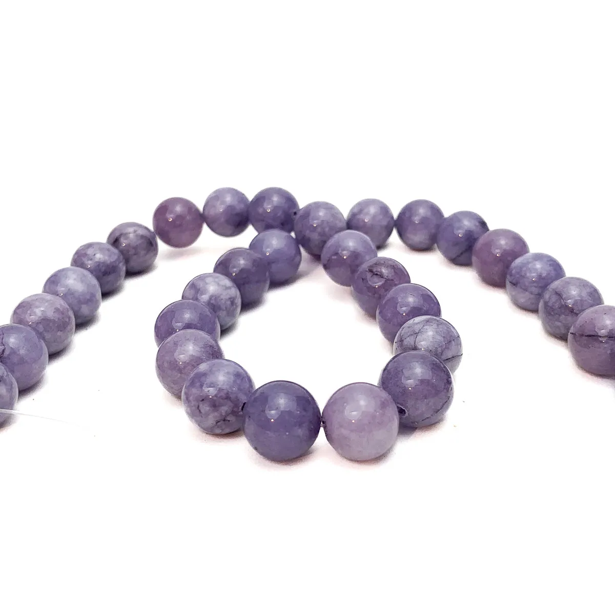 Lavender Quartz 12mm Smooth Rounds Bead Strand