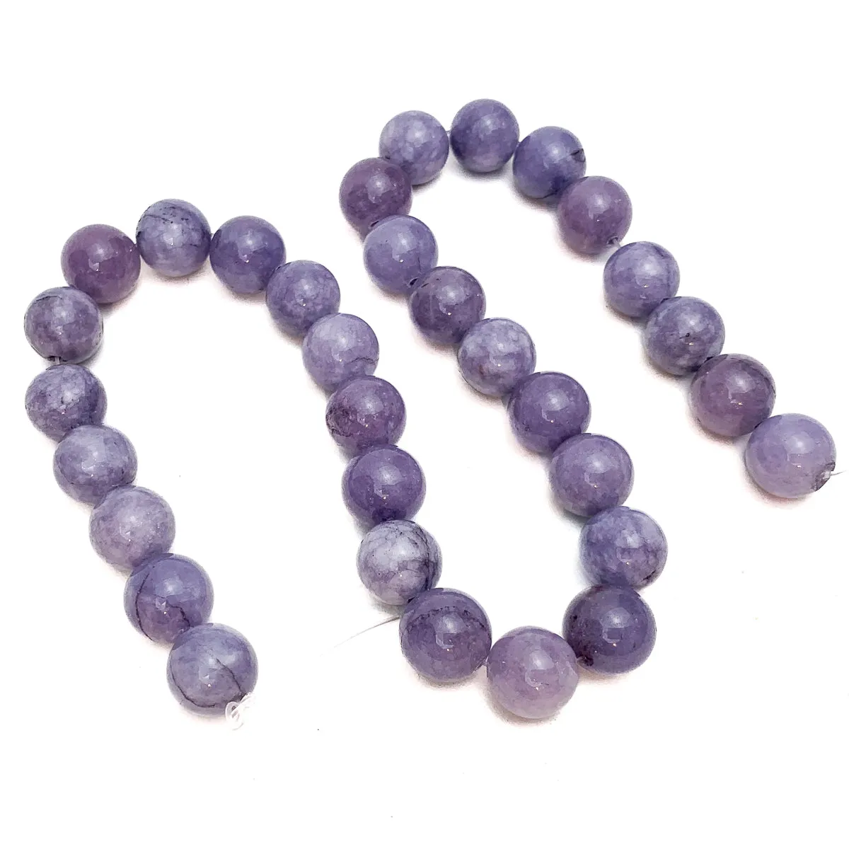 Lavender Quartz 12mm Smooth Rounds Bead Strand