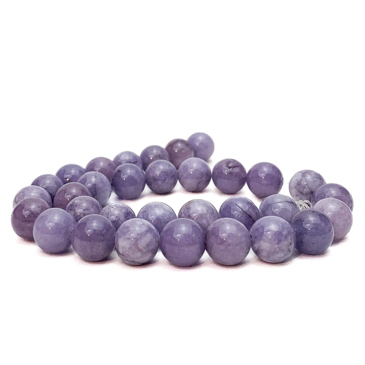 Lavender Quartz 12mm Smooth Rounds Bead Strand