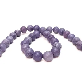 Lavender Quartz 12mm Smooth Rounds Bead Strand