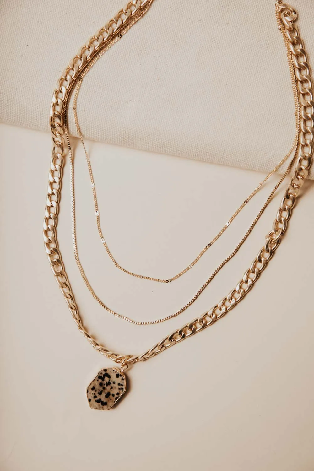 Layered Chain Pendant Necklace