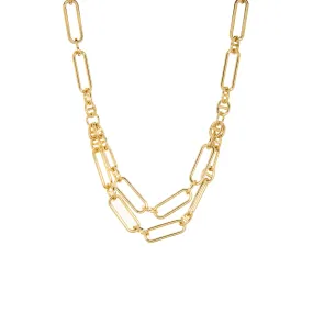 layered paperclip chain necklace