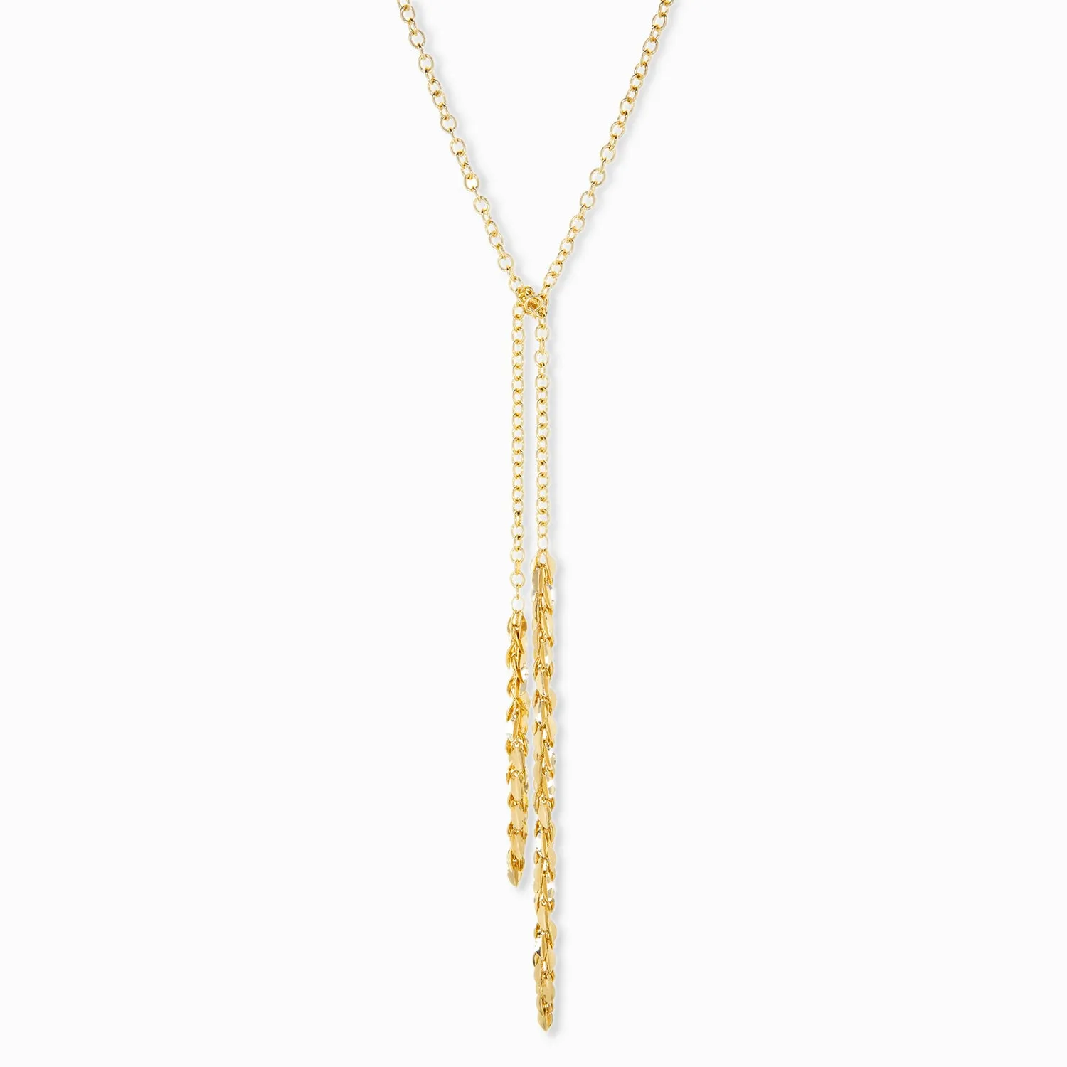 leaf chain lariat necklace