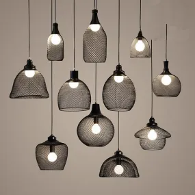 LED Multi-design Metal Net Lampshade Pendant Light