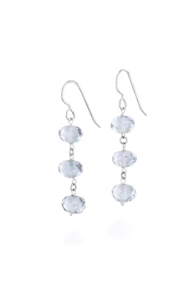 Light Blue Silver Dangling Earrings