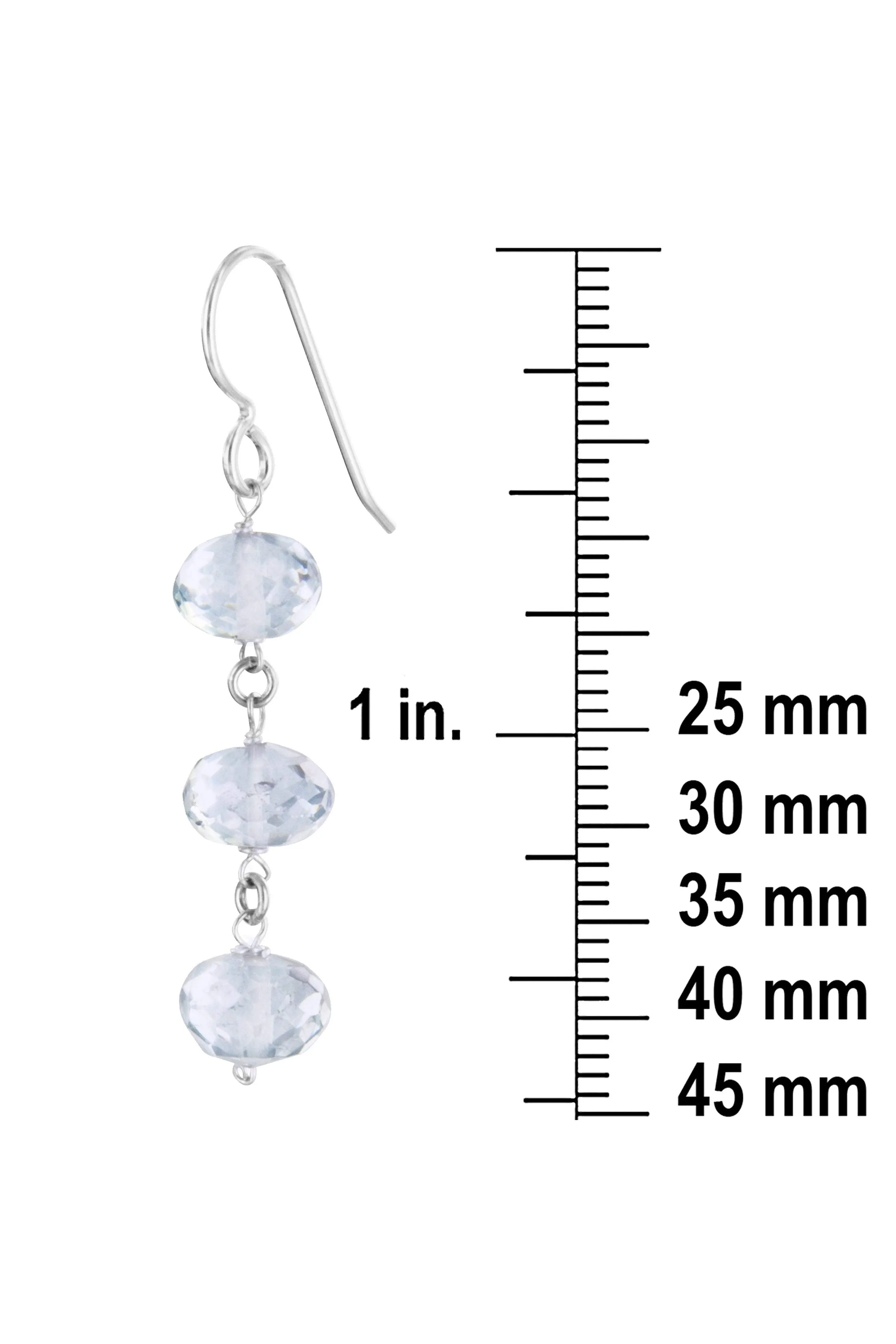 Light Blue Silver Dangling Earrings