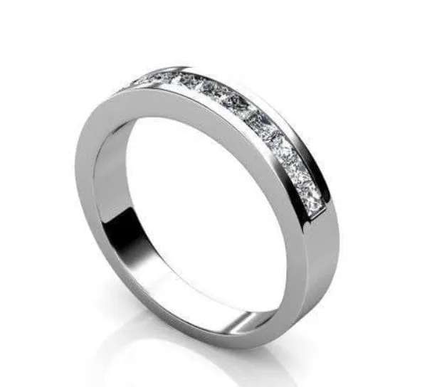 Limited 1.10 CT Princess Cut Diamond Wedding Ring in 14KT White Gold