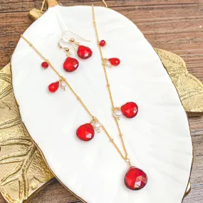 Limited Edition Holiday Red Quartz Jewelry