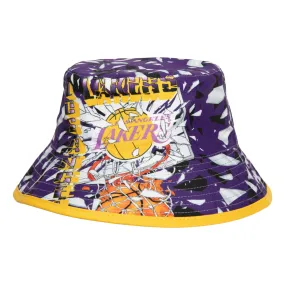 Los Angeles Lakers Shattered Big Face Bucket Hat HWC Reversible