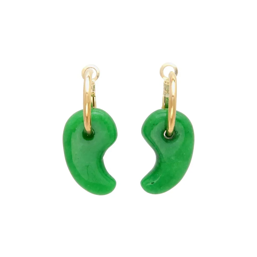 Magatama Gemstone Drop Earrings