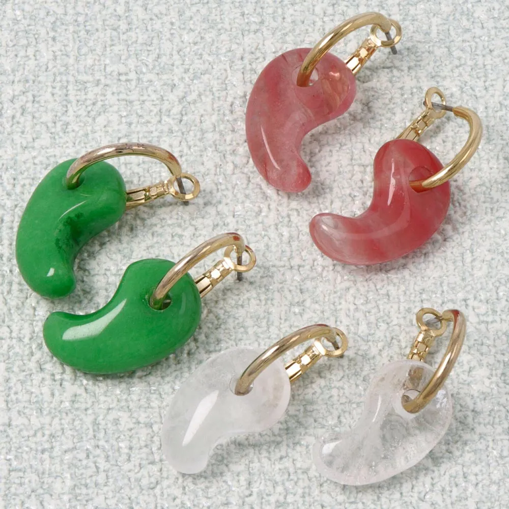 Magatama Gemstone Drop Earrings