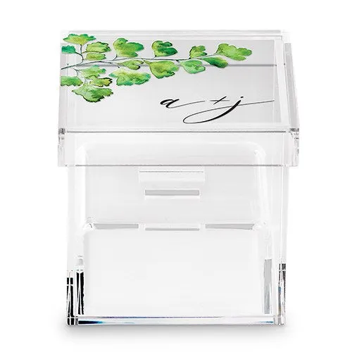 Maidenhair Fern Acrylic Personalized Wedding Ring Box