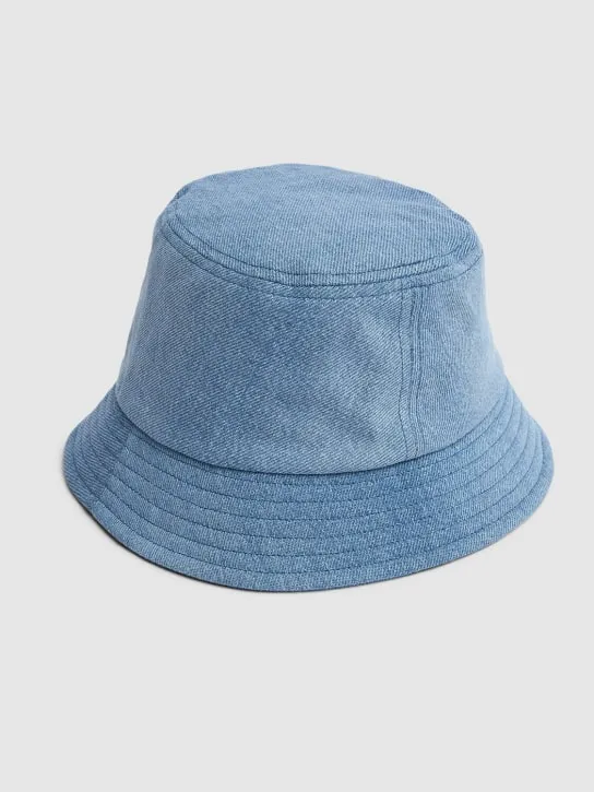 Marant   Embroidered logo cotton denim bucket hat 