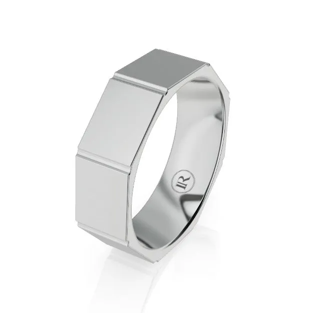 Men's Etched Comfort Fit Wedding Ring