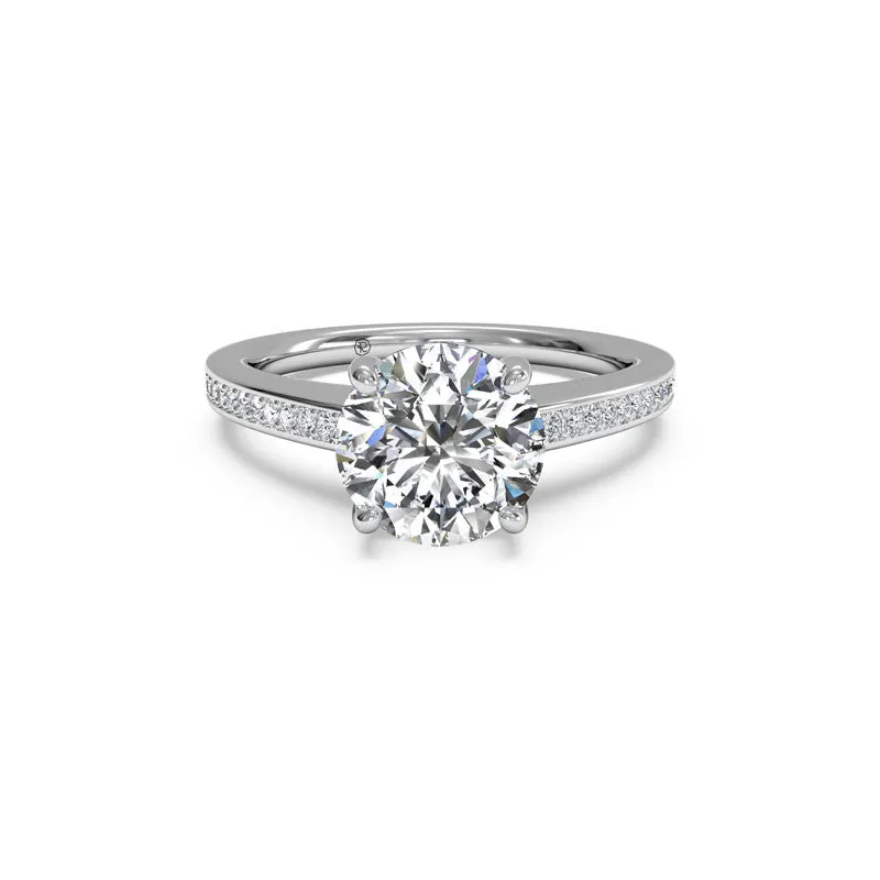 Micropave Round Brilliant Diamond Engagement Ring