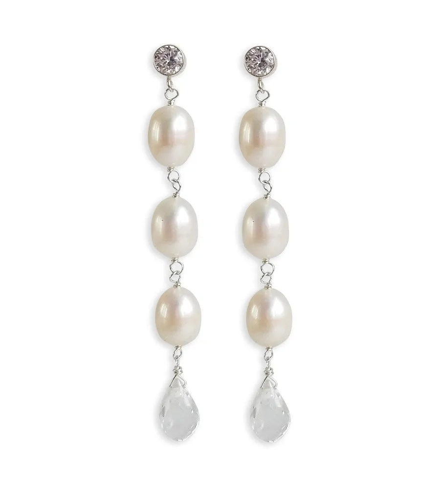 Monique Pearl & Rock Quartz Earrings