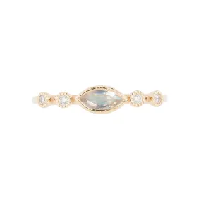 Moonstone Marquise Diamond Dew Ring