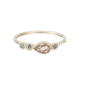 Morganite Teardrop Dew Ring