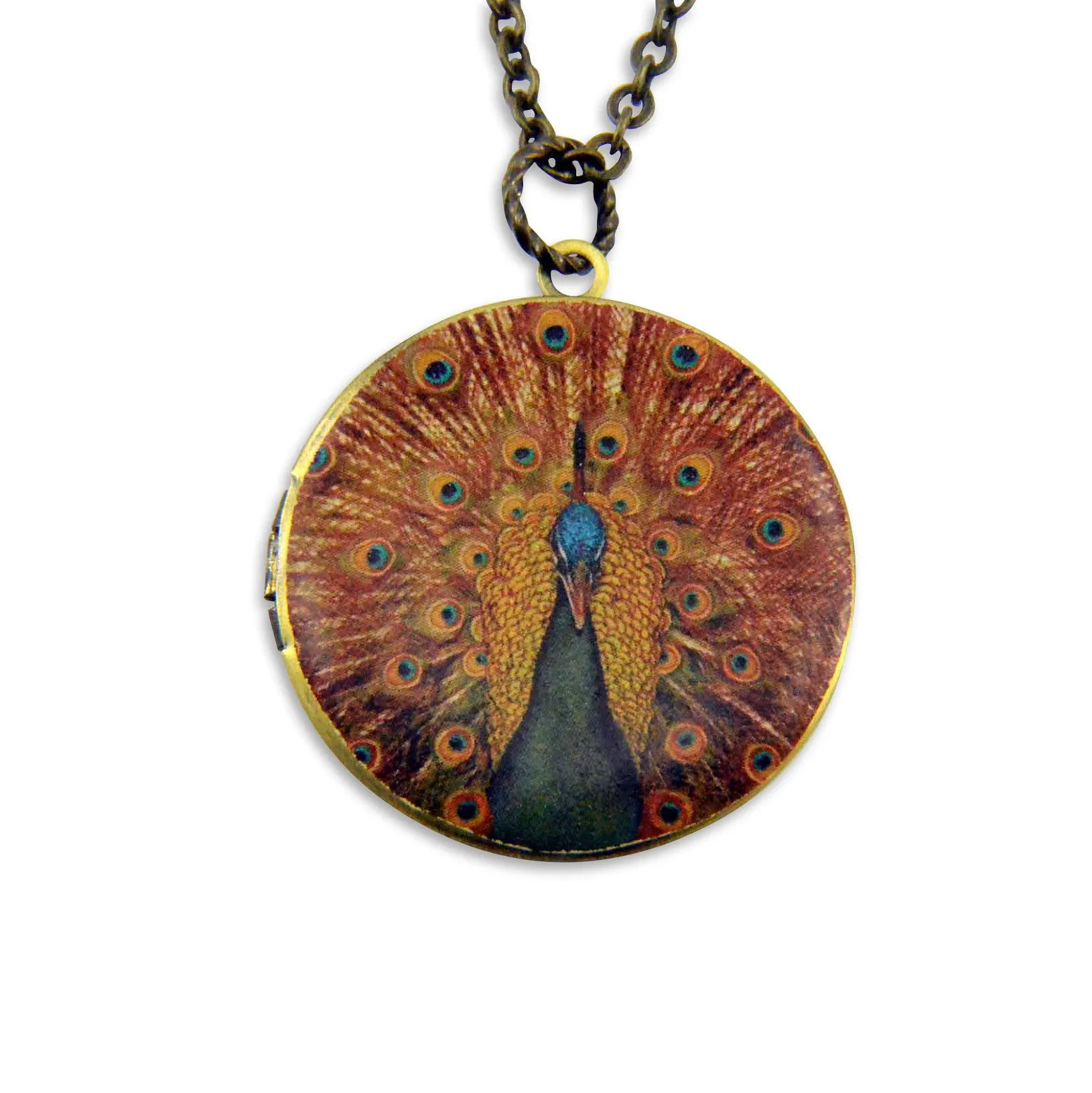 Mrs. Peacock Vintage Theme Photo Locket