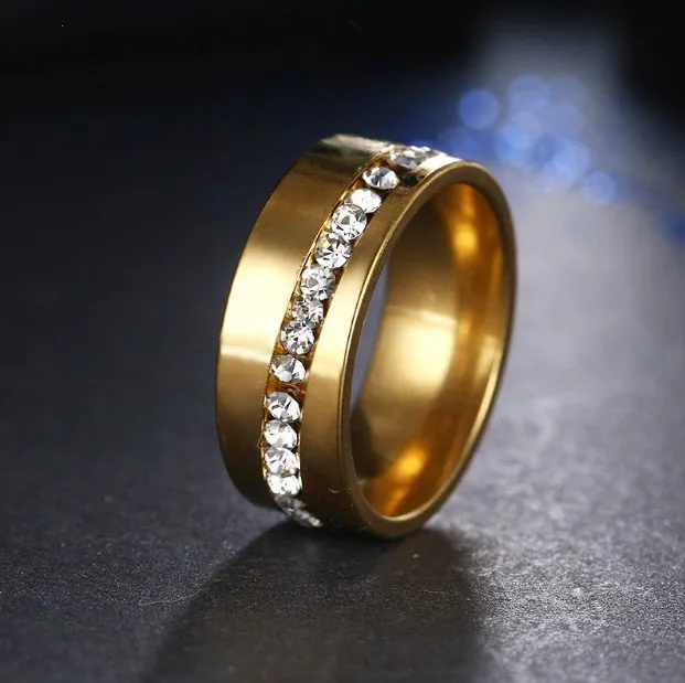 Multi-Stone Titanium Stainless Steel Ring