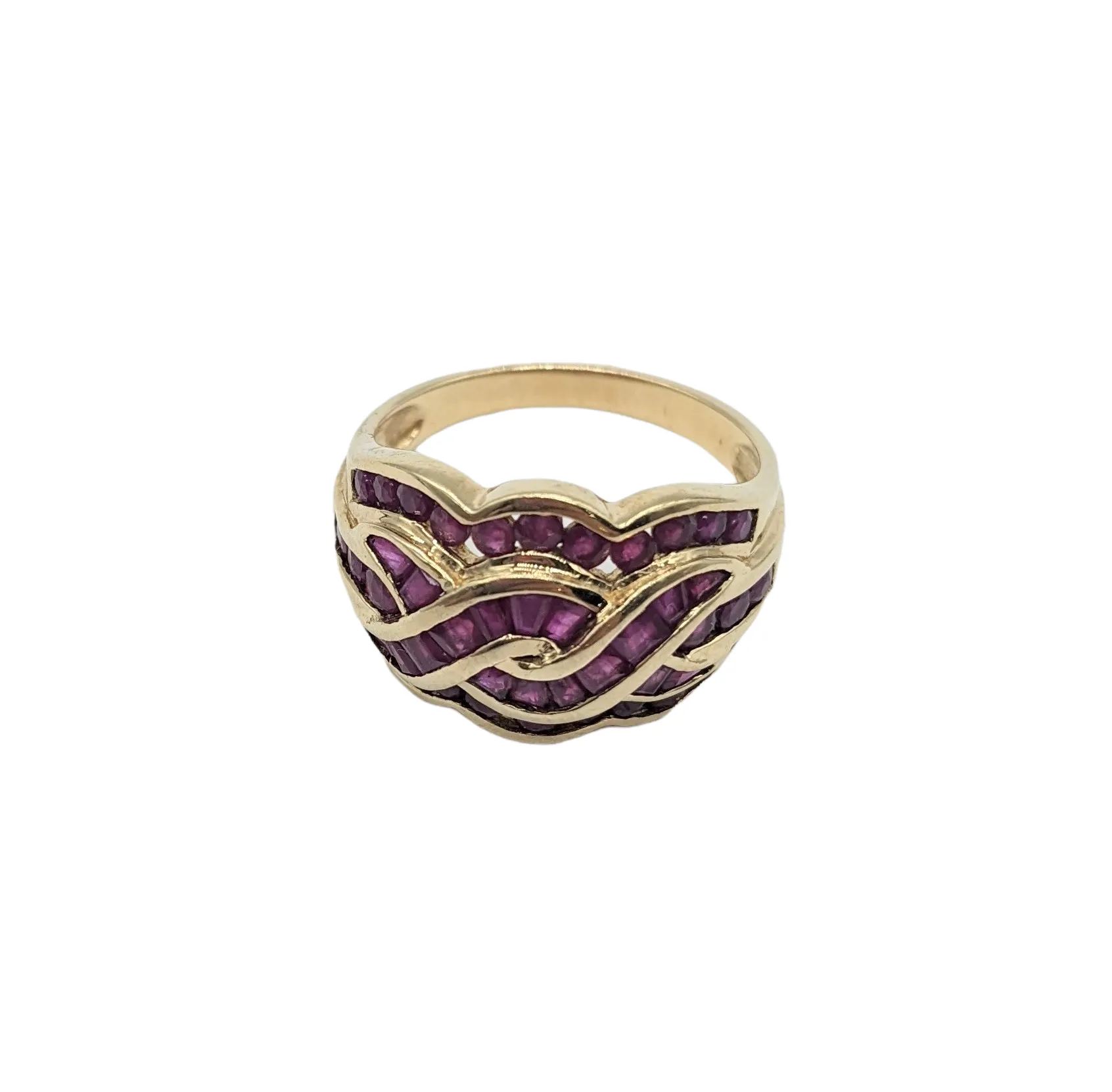 Multi Twist Band Ruby Ring