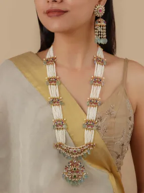 Multicolor Gold Plated Jadau Kundan Necklace Set - MS2011M