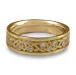 Narrow Celtic Hearts with Diamonds Wedding Ring in 14K Yellow Gold