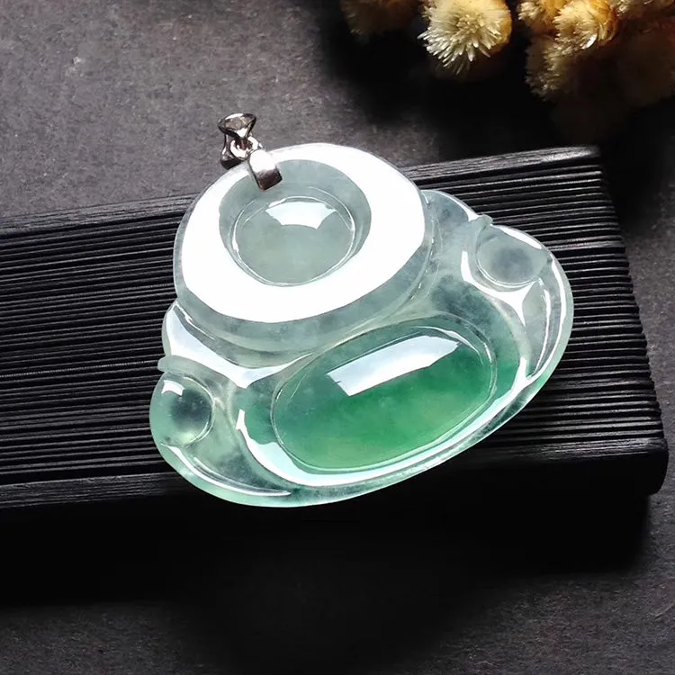 Natural Jade Pendant Jadeite Buddha Pendant PT363