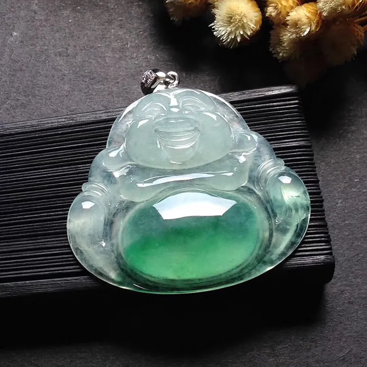 Natural Jade Pendant Jadeite Buddha Pendant PT363