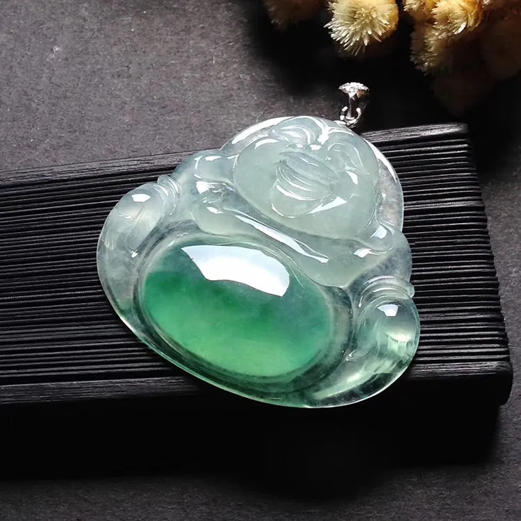 Natural Jade Pendant Jadeite Buddha Pendant PT363