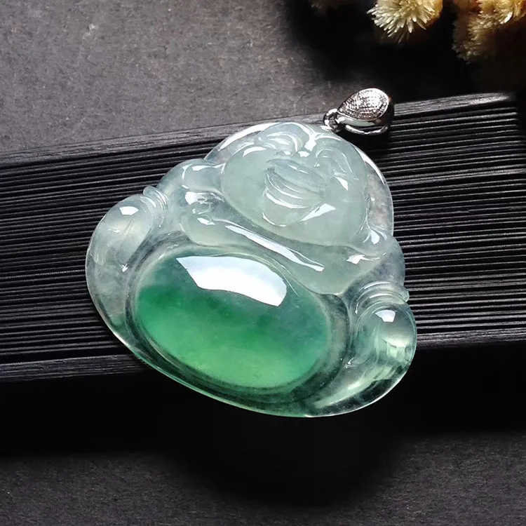 Natural Jade Pendant Jadeite Buddha Pendant PT363