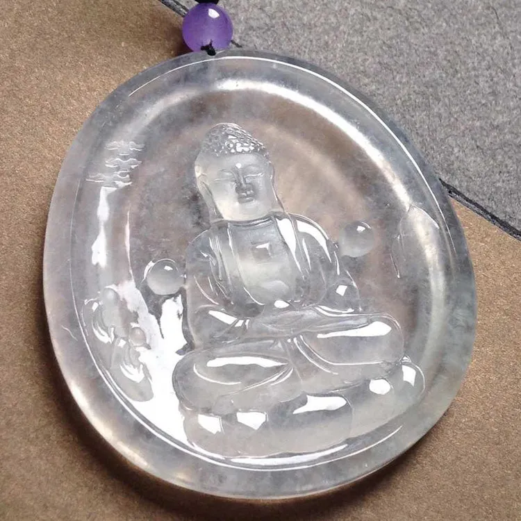 Natural Jade Pendant Jadeite Buddha Pendant PT437