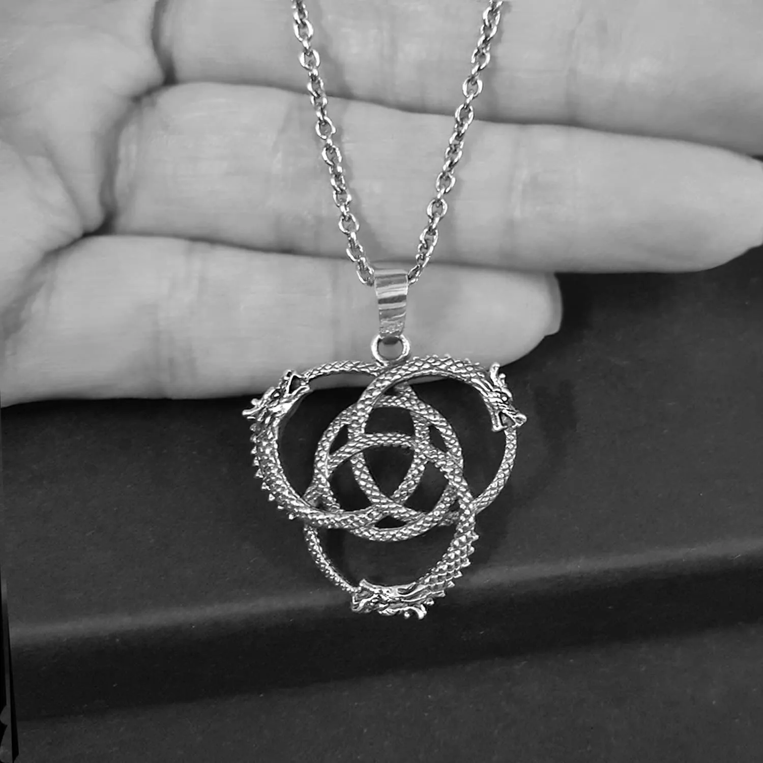 NEW: Triquetra Celtic Dragon Necklace