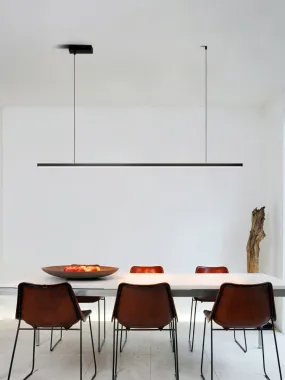 Nordic minimalist restaurant chandelier light luxury modern minimalist designer office long bar table one word chandelier