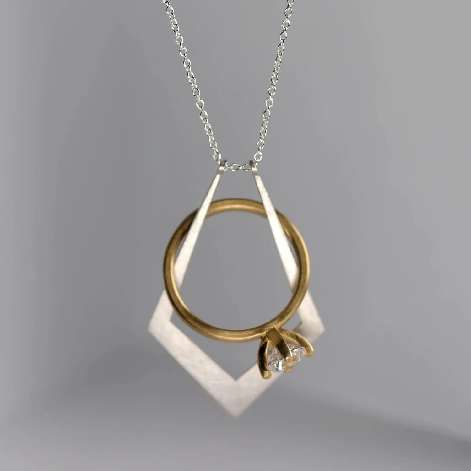 Oblique Magic Ring Holder Necklace