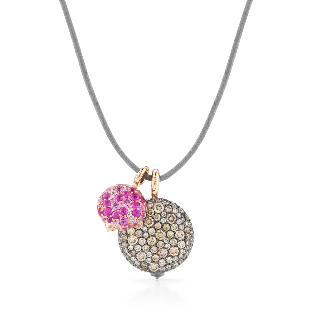 OC X WF 18K SMALL PINK SAPPHIRE PEBBLE LOCKET