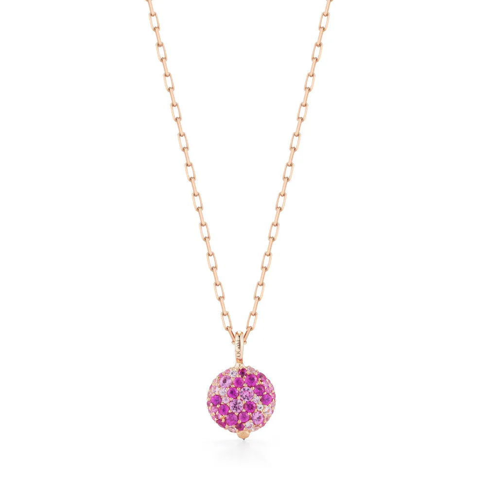 OC X WF 18K SMALL PINK SAPPHIRE PEBBLE LOCKET