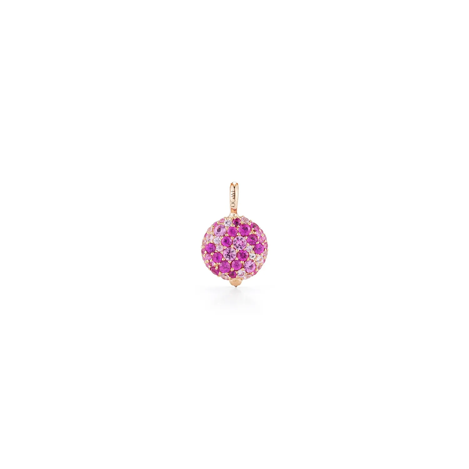 OC X WF 18K SMALL PINK SAPPHIRE PEBBLE LOCKET