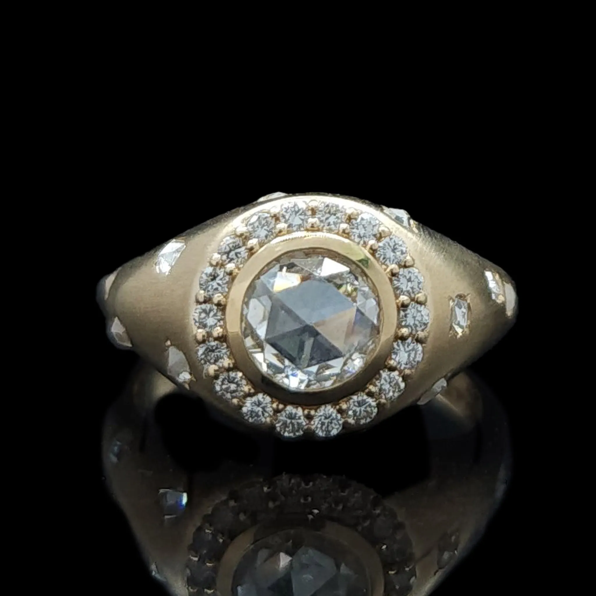 Old Mine Diamond Starry Night Engagement Ring