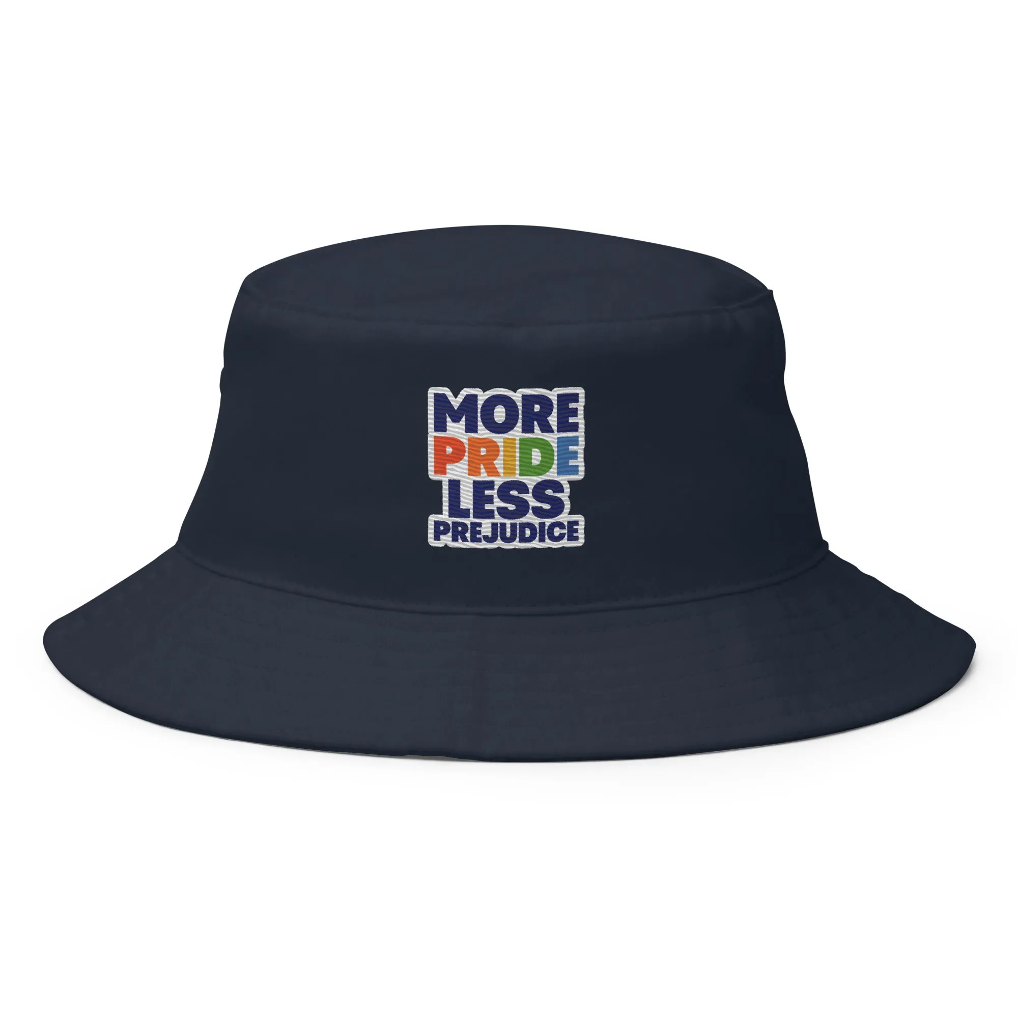 One size Front MORE PRIDE LESS PREJUDICE Premium Embriodered Bucket Hat