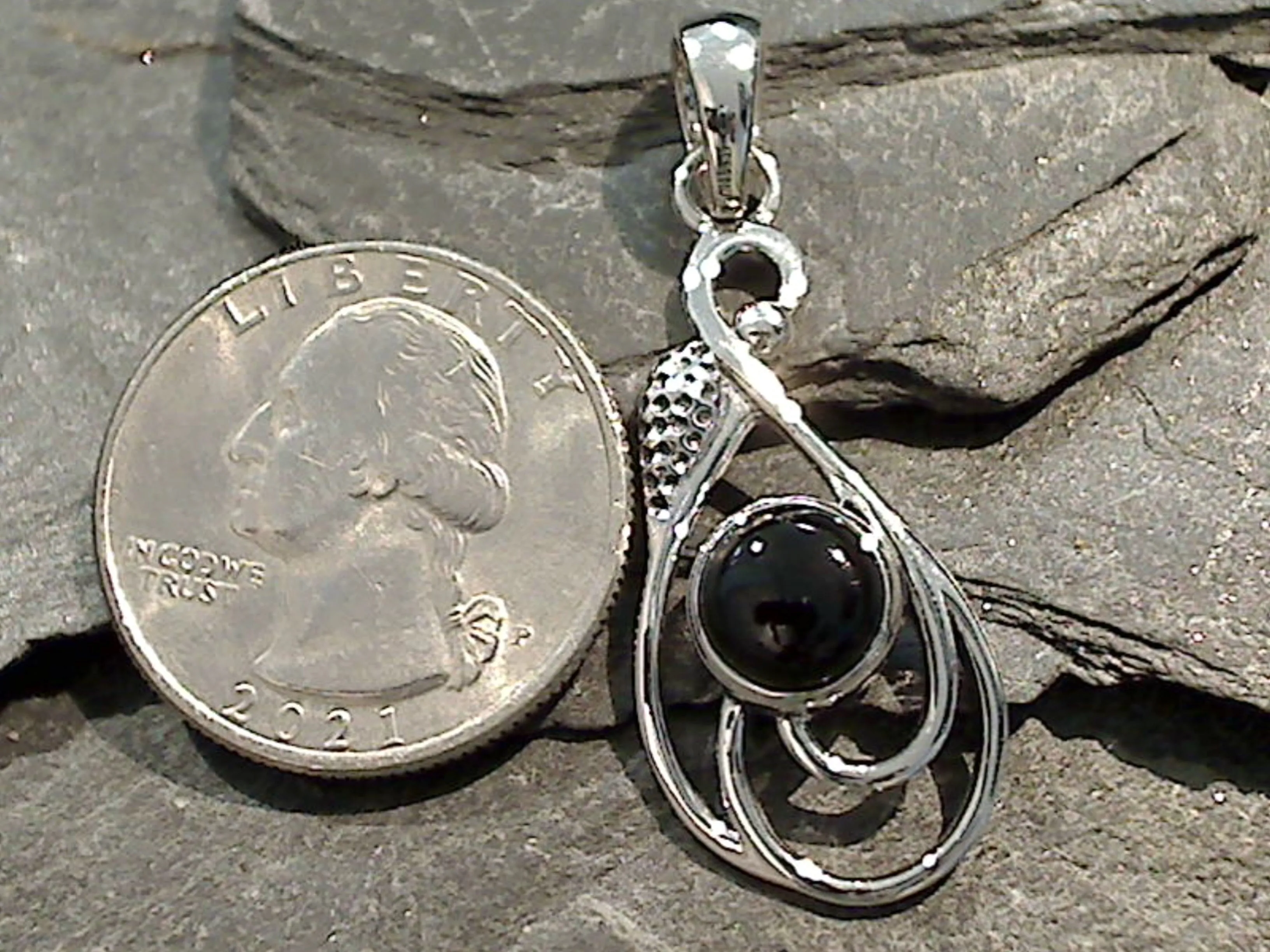 Onyx, Sterling Silver Pendant