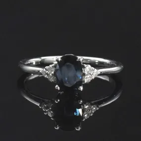 Oval Sapphire Engagement Ring With Side Stones