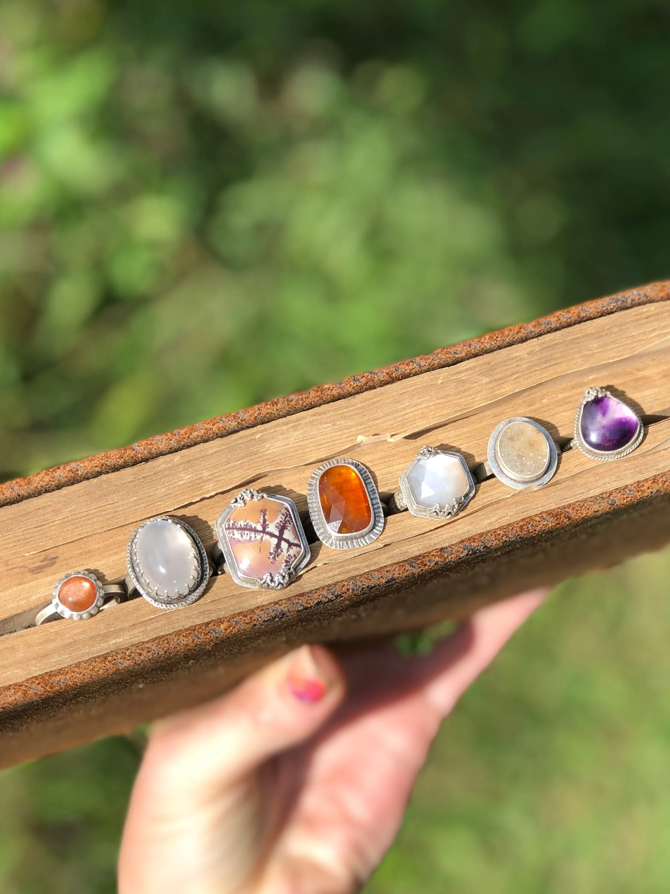 Oval Selenite Moonstone Ring