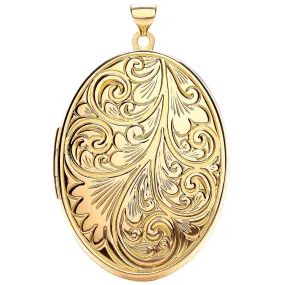 Oval Shaped Locket Pendant in 9ct Yellow Gold