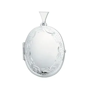 Oval Shaped Locket Pendant Necklace in Sterling 925 Silver